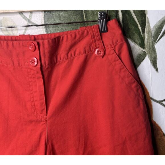 Talbots Petite 10 Red Cotton Blend Bermuda Shorts - Picture 4 of 5